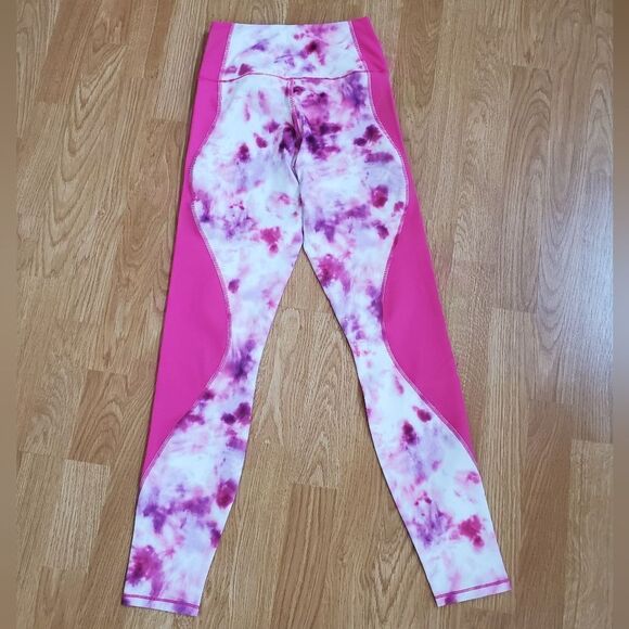 NEW! Good American 'Trippy' Tie Dye Seamed Leggings - size 1 (Small) in Pink - Picture 5 of 13